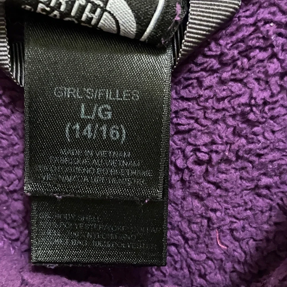 Girls The North Face Purple and Gray Fleece Jacket size large